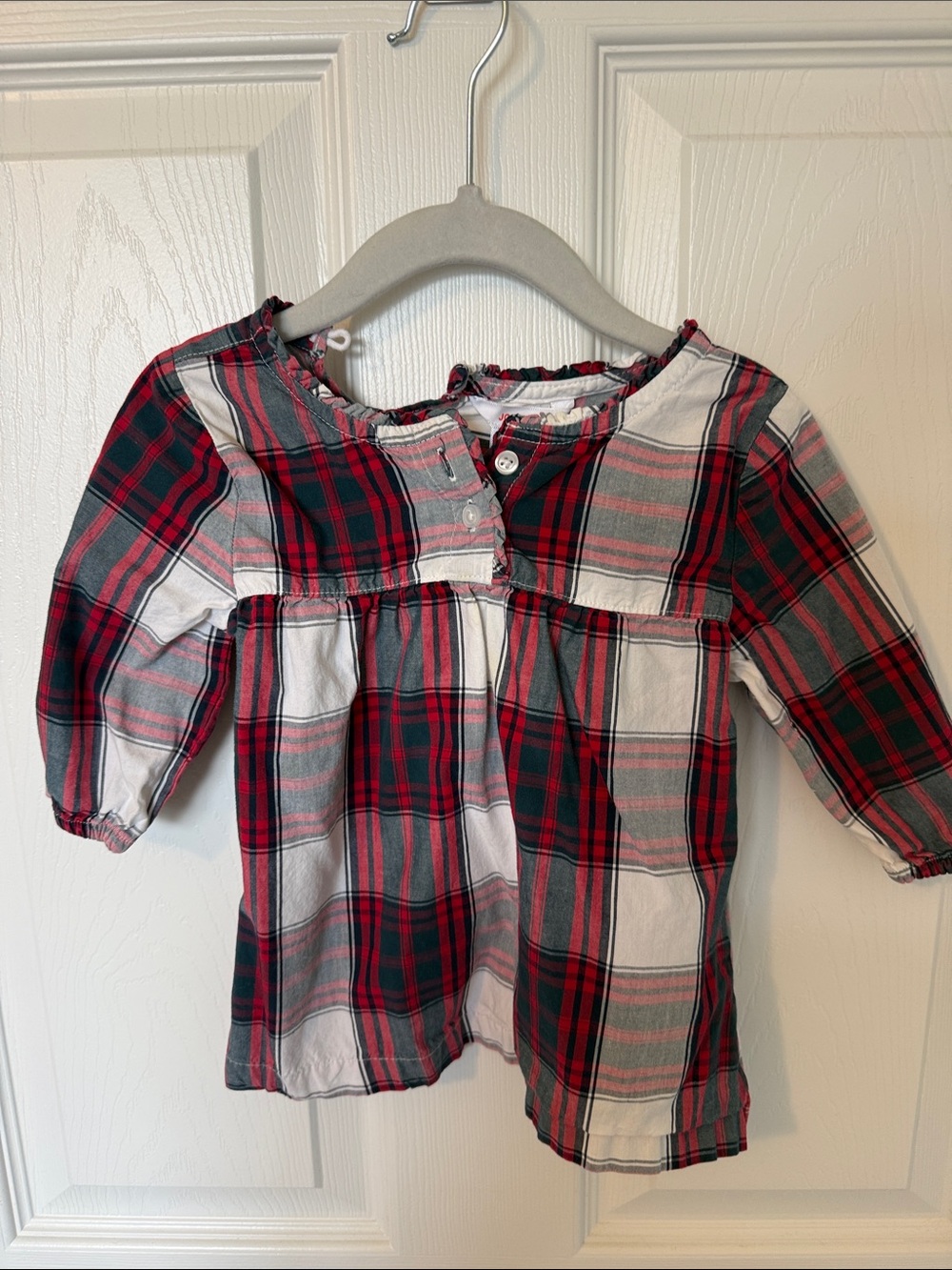 Toddler Plaid Long-Sleeve Dress / could be Peasant Top
